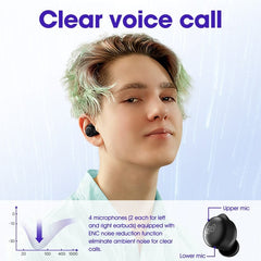 QCY T17 Earphone Bluetooth True Wireless Earbuds BT5.1 HIFI Headphone Touch Control Low Latency Mode ENC Earbud Long Standby 26H