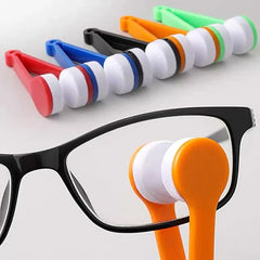 Glasses Cleaning Rub Eyeglass Sunglasses Spectacles Micro fiber Cleaner Brushes Wiping Tool