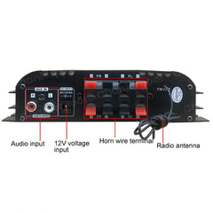 HiFi Sound Amplifier Digital 1600W Peak Power 4 Channel Audio Amplifier Bluetooth Karaoke Player FM Radio Support Remote Control