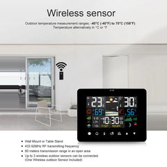 Weather Station Alarm Clock Multifunction Thermometer Hygrometer Touch Screen Wireless Sensor Sunrise Sunset