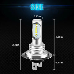 4 PCS H7 LED Headlight Bulbs High Low Beam 6000K Super White Lights Car Fog Lights Auto DRL H4 H8 H8 H11 Cob Chips 12V 24V 80W