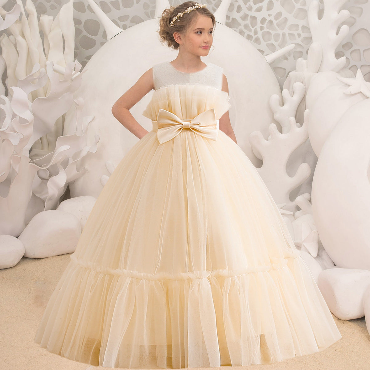 2023 Summer Girls Dress Long Bridesmaid Kids Dresses For Girls Children Princess Dress Party Wedding Dress 3 10 14 Years Vestido