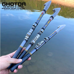 GHOTDA 2021 Carbon Fishing Rod Travel Short Hard Fishing Rod Suitable for Carp Barracuda Rock Telescopic Casting