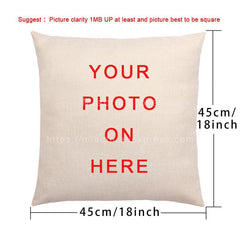 Pets Linen Custom Cushion Covers Baby Personalized Pillow Case Family Customized Pillow Cover for Sofa Brand Logo Pillowcases