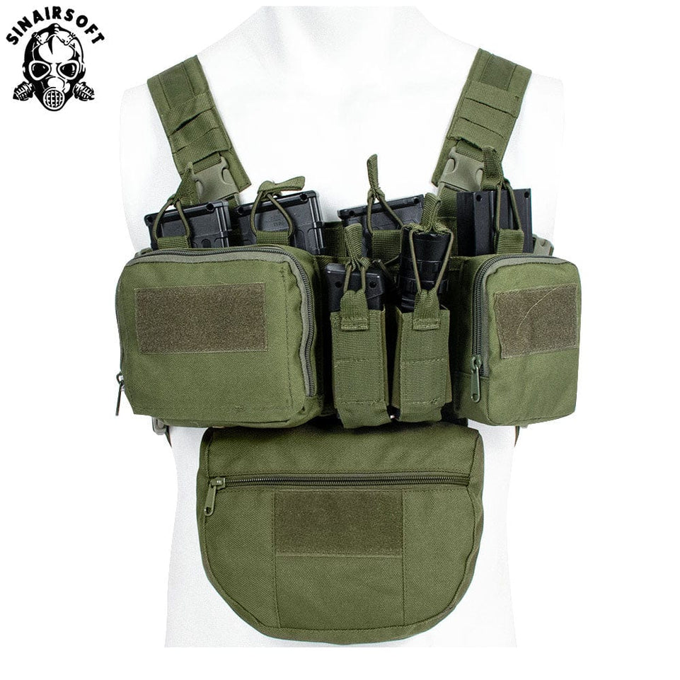 SINAIRSOFT CS Match Wargame TCM Chest Rig Airsoft Tactical Vest Military Gear Pack Magazine Pouch Holster Molle 500D Nylon Swat