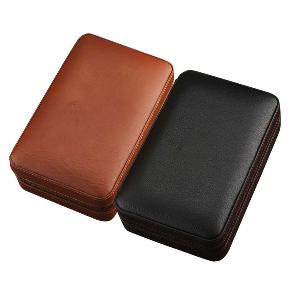 GALINER Charuto Cedar Wood Cigar Humidor Box Travel Leather Cigar Case Storage 4 Cigars Box Humidor Humidifier For Sigar