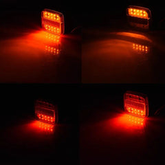 20 LED Taillight 12V Trailer Truck Brake Stop Turn Signal Indicator Light Lamp 107x102x30mm