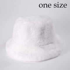 Winter Cow Leopard Faux Fur Fluffy Bucket Hats Women Outdoor Warm Sun Hat Soft Velvet Furry Fisherman Cap Girl Fashion Panama