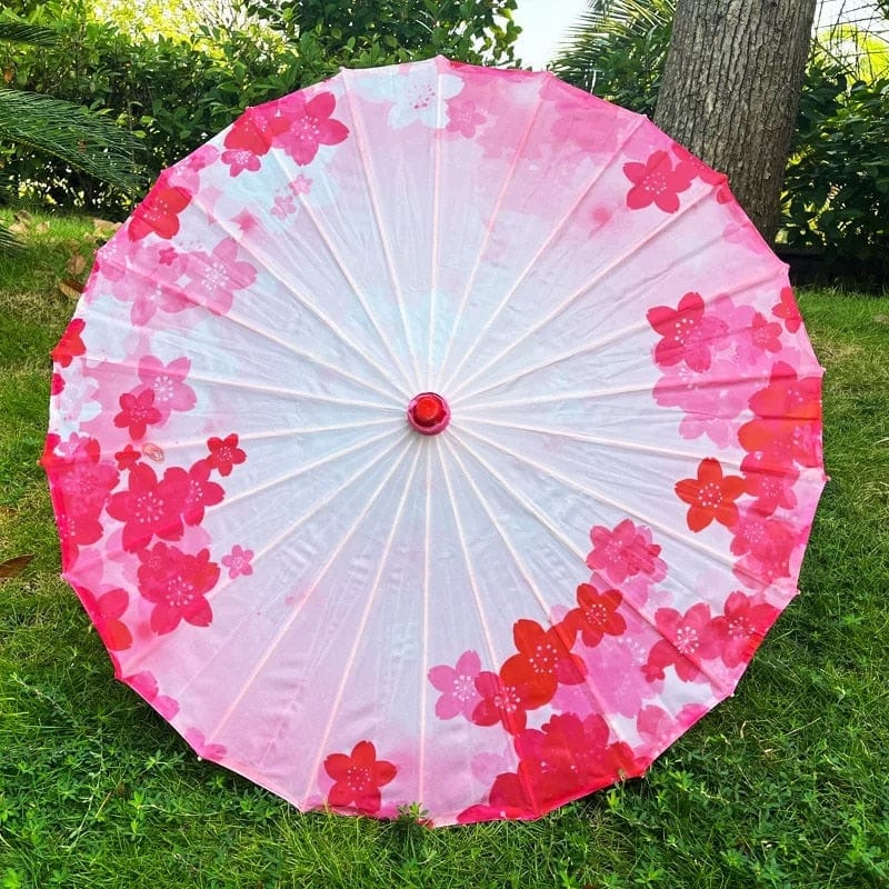 Silk Cloth Women Umbrella Japanese Cherry Blossoms Ancient Dance Umbrella Decorative Umbrella Chinese Style Oil Paper Umbrella