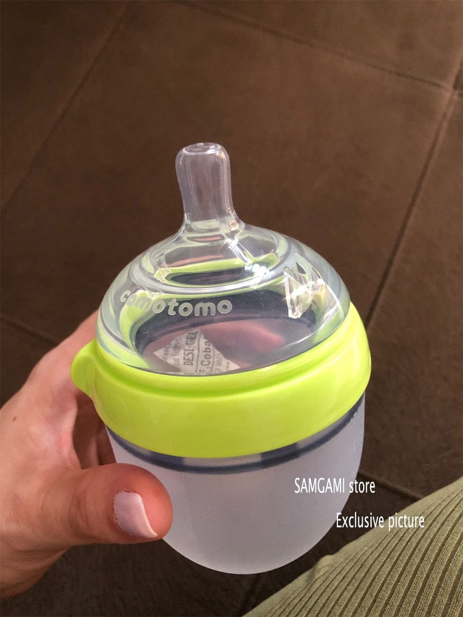 Silicone Baby Bottle Green/Pink 5 oz and 8 oz Baby Bottles 2 Pack BPA free Feeding bottle children kids