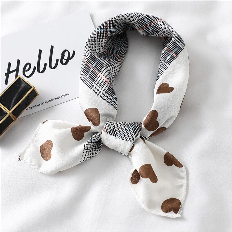 2022 New Women Silk Scarf Square Foulard Lady's Neck Hair Scarves Design Printed Head Kerchief Fashion Girl  Scarfs