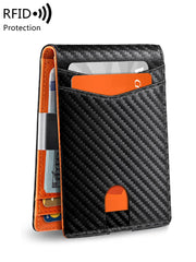 12-card wallet, Minimalist men's RFID blocking multi-functional ultra-thin front pocket bi-fold solid colour portable card holder