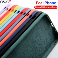 Silicone Case For iPhone 15 14 13 12 11 Pro Max Case For iPhone 13 12 mini X XR XS MAX 8 7 Plus Shockproof Cover