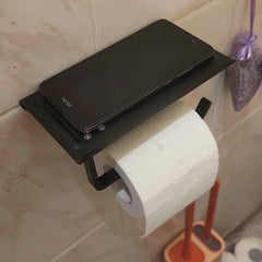 Toilet Paper Holder Aluminium Bathroom Wall Mount WC Paper Phone Holder Shelf Towel Roll shelf Accessories