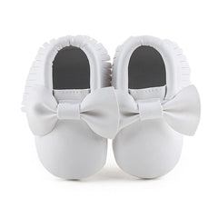 Baby Shoes Newborn Infant Boy Girl First Walker PU Sofe Sole Princess Bowknot Fringe Toddler Baby Crib Shoes Casual Moccasins