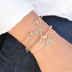 Tocona 30 Styles Bohemian Bracelet Set for women Shell Star Map Pineapple Heart Crystal Stone Beads chains Bangle Boho Jewelry