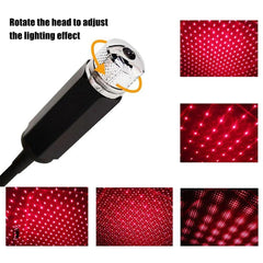 Car Interior LED Roof Star Night Light Projector Atmosphere Romantic  Lamp USB Decorative Lamp Adjustable Car Interior Decor Light