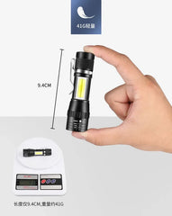 USB Rechargeable Mini Flashlight COB+XPE Portable Built-in Battery Zoomable Small Torch 3 Mode Camping Emergency Flashlights