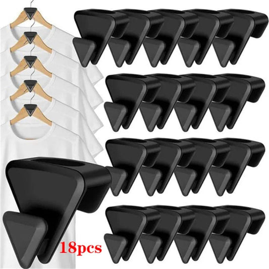 SPACE Triangles Clothes Hanger 6/12/18pcs Connector Hooks Wardrobe Extender Clips for Clothing Space Saving Cascading Clothes Hangers