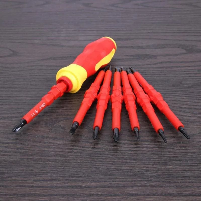 Insulated Screwdriver Set And Changeable Magnetic Slotted Bits Repair Tool 1PC/15PCS 380V/13PCS 1000V