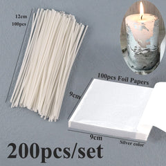 8-20cm 100 PCS Candle Wicks Smokeless Wax Pure Cotton Core for DIY Candle Making Pre-waxed Wicks Party Supplies