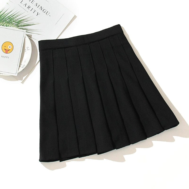 Black High Waist Mini Skirts Punk Pleated Vintage Skirt Gothic Streetwear Cross Print Pleated Women Skirts Lolita Harajuku Skirt