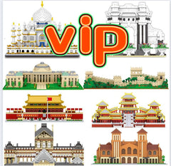 VIP2 vs CHOICE Architecture Building Blocks Total 22 Styles Tour Eiffel Arc De Triomphe Palais Louver Blocks Set