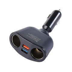 Car Cigarette Lighter 12V-24V Socket Splitter Blue Atmosphere Light PD QC3.0 2 USB Charger C Ports For Mobile Phone DVR Chargers