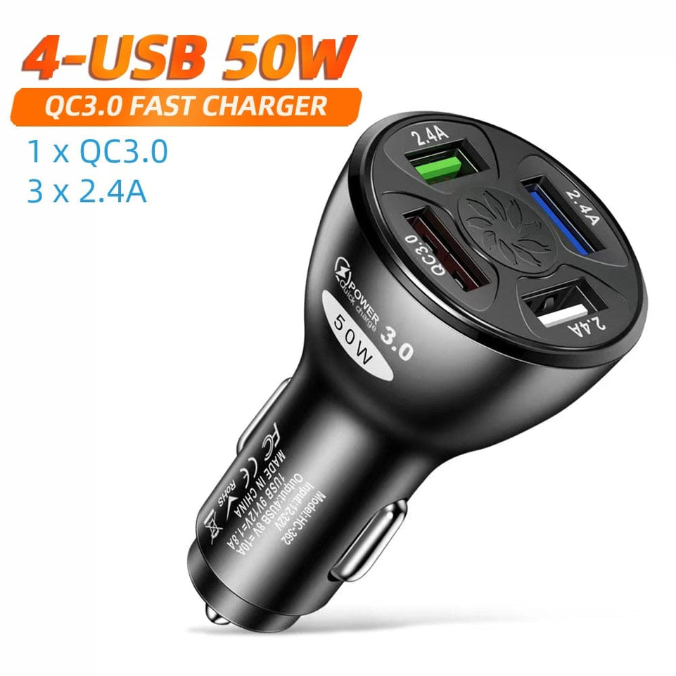 AIXXCO 3 Ports USB Car Charger 12V Quick Charge 3.0 Fast Car Cigarette Lighter For Samsung Huawei Xiaomi iphone Charger QC 3.0