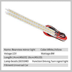 Car Mirror Indicator Lamp DRL Streamer Strip Flowing Turn Signal Lamp LED Car Light Source Turn Signals For Cars