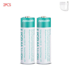 Kuugro AA 1.5 V 2600 mWh USB‑C Rechargeable Lithium Battery – Long‑Lasting Power