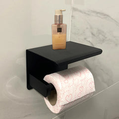 Toilet Paper Holder Aluminium Bathroom Wall Mount WC Paper Phone Holder Shelf Towel Roll shelf Accessories