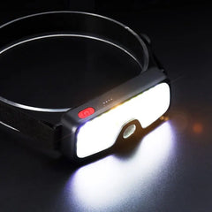 Rechargeable LED Camping COB Headlight ABS IPX5 Waterproof Head Torch Light Super Bright Built in Battery Power Display