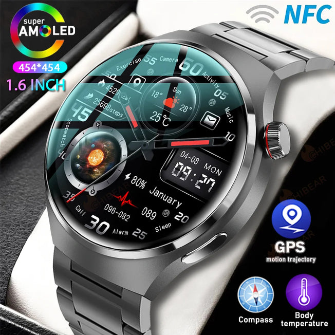 HUAWEI GT4 Pro GPS NFC Smart Watch Men 360*360 AMOLED Screen Heart rate Bluetooth Call IP68 Waterproof Man