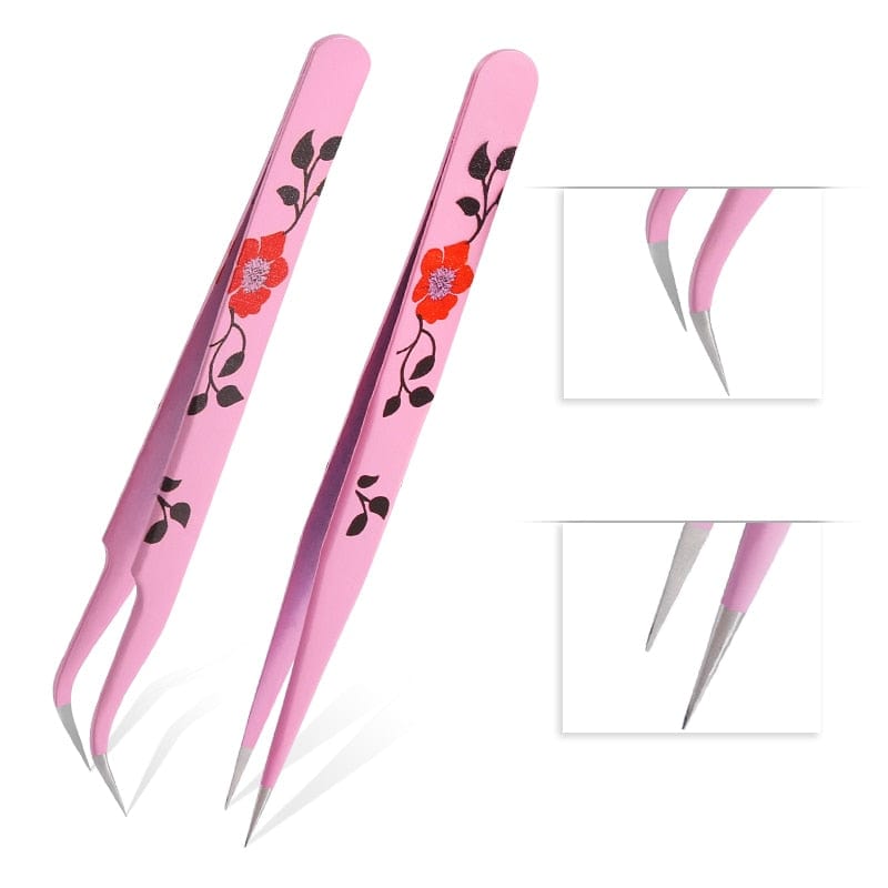 Qiao Excellent Quality Tweezers Bend+Straight New Stainless Steel Industrial Anti-static Cross Tweezers Sewing Accessories Tools