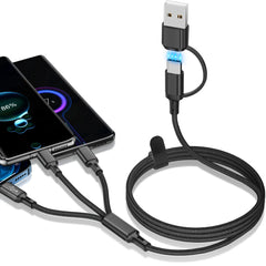 All Phones Fast Charging Cord For iPhone Huawei Micro USB Type C Charger Cable 1.2m Multi Usb Port Multiple Usb Charging Cord