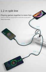 All Phones USB Charge Cable 3 Type-C 3 Micro USB Spliter Cord Fast Charging 5A For Mobile Phone Power Bank Charging Together 1.2m