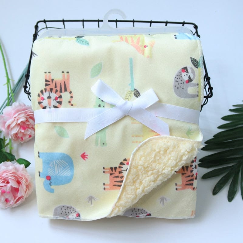 Baby Blankets New Thicken Double Layer Coral Fleece Infant Swaddle Bebe Envelope Wrap Owl Printed Newborn Baby Bedding Blanket