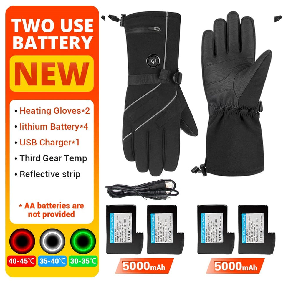 Motorcycle Gloves Waterproof Heated Moto Touch Screen Battery Powered Motorbike Racing Riding Gloves Winter##