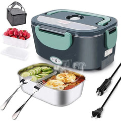 Heated Lunch Box Portable 110V 220V Boxes Food Heater Rice Cooker Container Warmer Dinnerware Set for Home Office Car