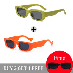 New Small Sunglasses Women Men Trendy Vintage Brand Designer Hip Hop Square Green Sun Glasses Female Eyewear UV400