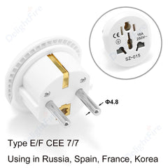 EU Plug Adapter Universal 16A EU Converter 2 Round Pin Socket AU UK US To EU Wall Socket AC 250V Travel Adapter High Quality