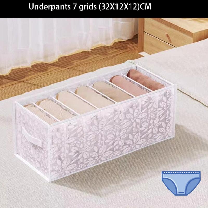 Jeans Compartment Storage Box Closet Clothes Drawer Mesh Separation Box Stacking Pants Drawer Divider Can Washed Home Organizer - Wowza