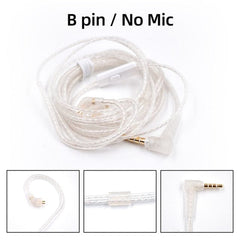 KZ ZS10 ZSN ZEX PRO In Ear Cable High-Purity Oxygen-Free Copper Twisted Upgrade Cable 2pin Cable For KZ ZEX Silver plated Cable