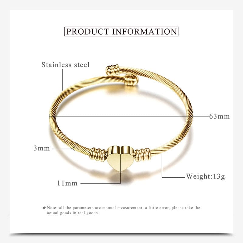 Fashion Heart Charm Bangle With Initial Alphabet Letter Engrave High Quality Women Jewelry Cuff Bangles For Party Gift