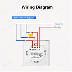 Wifi Wall Touch Switch EU No Neutral Wire Required Smart Light Switch 1 2 3 Gang 220V Tuya Smart Home Support Alexa Google Home