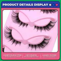 5 pairs Cat Eye Lashes Faux Mink Eyelashes Clear Band Lashes Natural Look Wispy Mink Eyelashes Full Strip Lashes