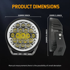 9Inch LED Driving Light 90000LM Spot Flood Combo Offroad Work Lights Amber DRL for Truck ATV UTV SUV Car 4x4 12V 24V