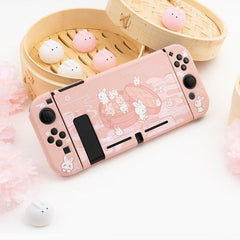 GeekShare Case Cute Steamed Bread Rabbit Cartoon Soft Full Cover Back Girp Shell For Nintendo Switch Accessories