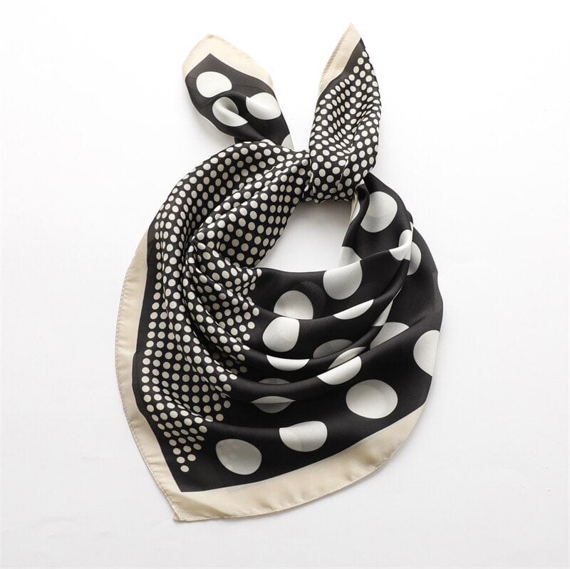 Female Silk Neck Scarf Letter D Print Square Hair Scarves Foulard Head Band Shawls And Wraps Neckerchief Bandana 70*70cm